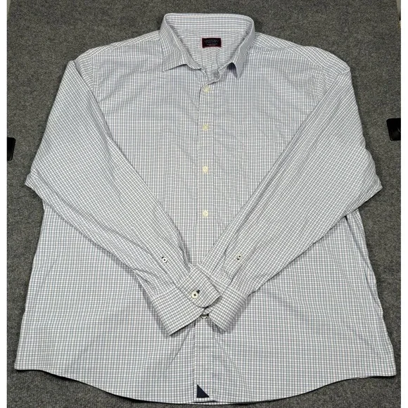 UNTUCKIT MENS 3XL PERFORMANCE BLUE PINK WHITE CHECK BUTTON DOWN STRETCH SHIRT - Picture 2 of 10